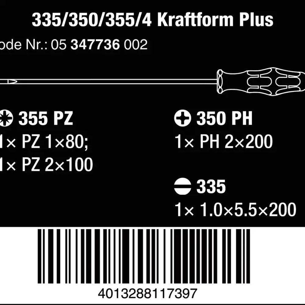 Набор отвёрток 335/350/355/4 WERA 05347736002