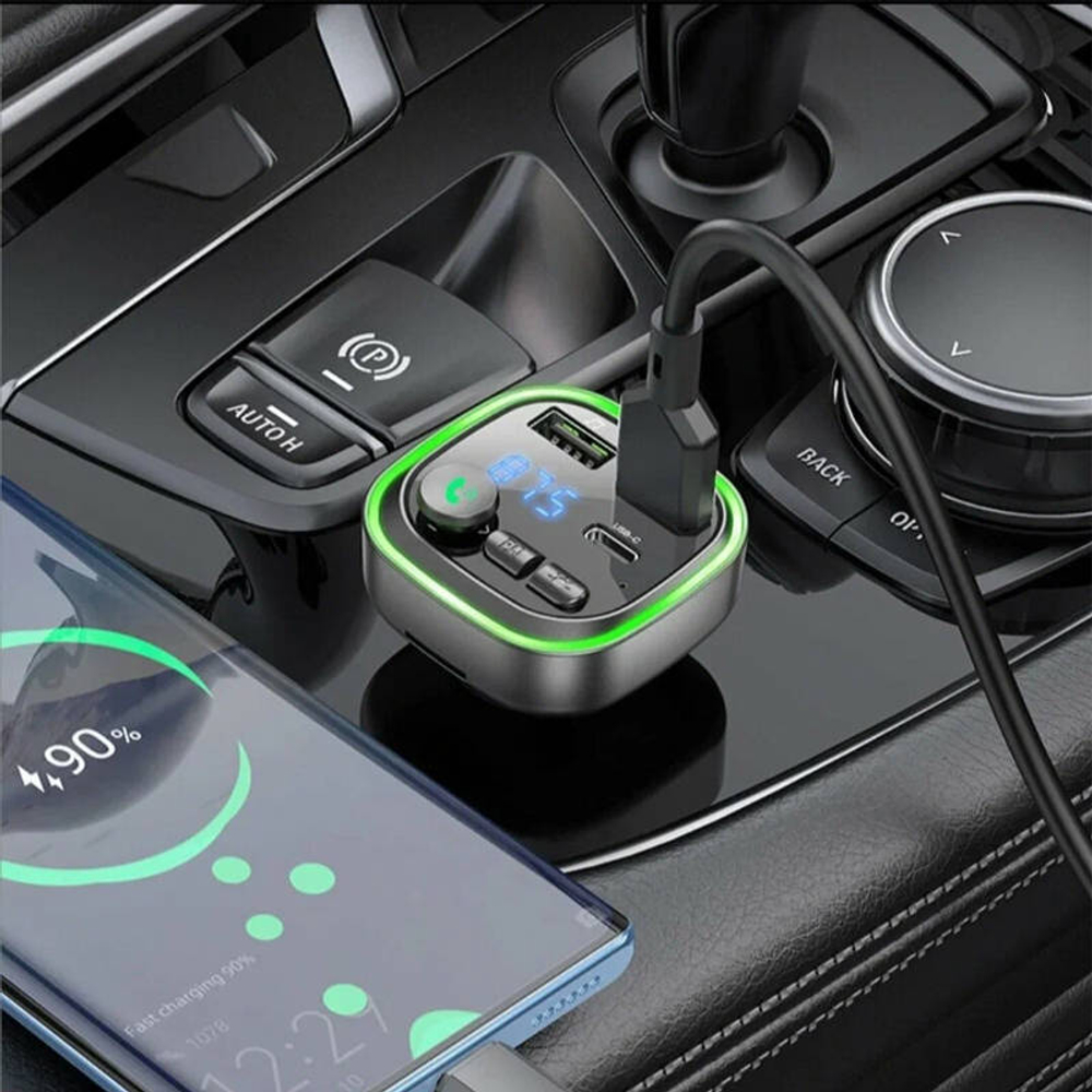 FM модулятор (трансмиттер) автомобильный BOROFONE BC48 Broad QC3.0 BT/USB/SD/FM