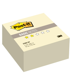 Куб cтикеров Post-it Basic, желтый цвет, 76 х 76 мм, 400 листов