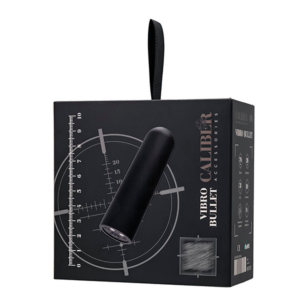 Черная перезаряжаемая вибропуля 7см ToyFa RealStick Caliber 983050