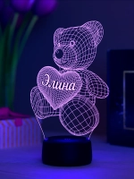 Ночник "Мишка именной Элина" - подарок девушке, девочке