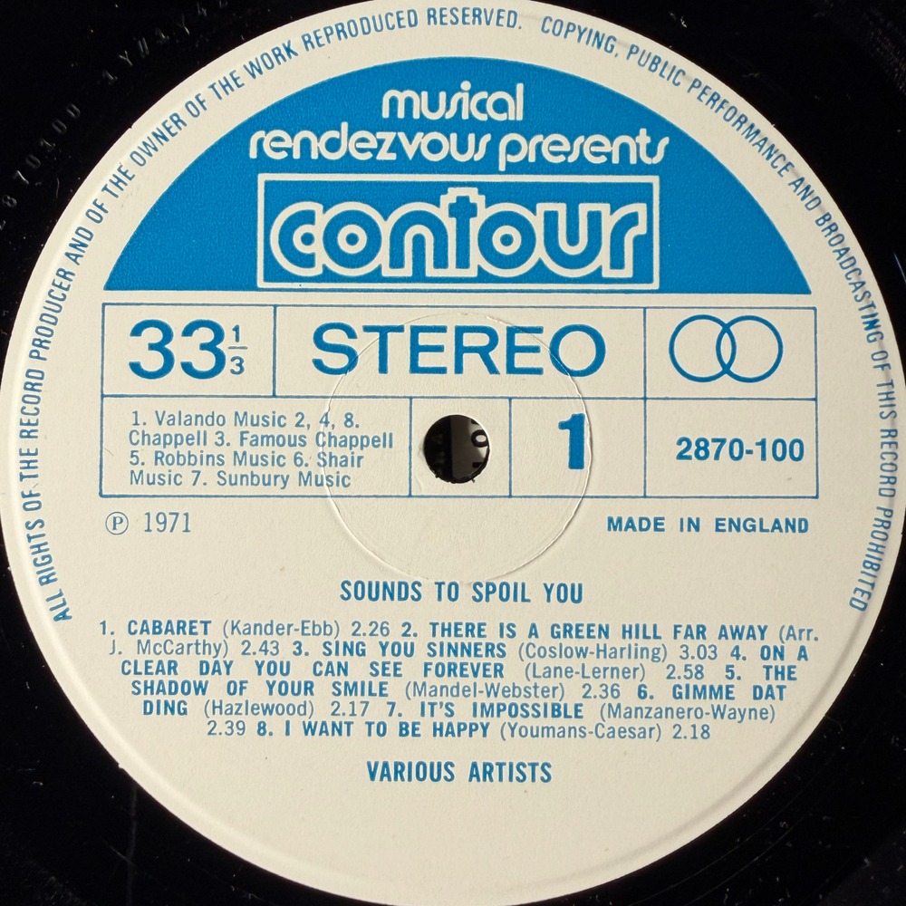 Сборник Sounds To Spoil You (Англия 1971г.)