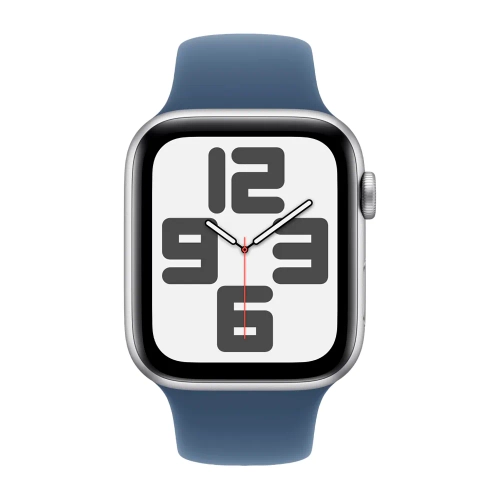 Умные часы Apple Watch SE 2 (2024) GPS, 44mm, Silver Aluminium Case with Sport Band S/M, Denim (Серебристый)