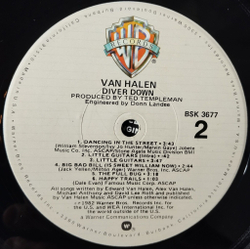 Винтажная виниловая пластинка LP Van Halen Diver Down (USA 1982)