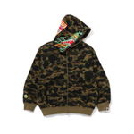 A Bathing Ape X Clot Camo Shark Full Zip Худи зеленый