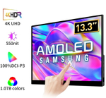 13.3" Портативный сенсорный монитор VCHANCE 4K OLED 3840x2160, 60 Гц