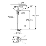 Смеситель однорычажный для ванны GROHE Essence, DN 15, напольный монтаж, холодный рассвет матовый (25248GN1)