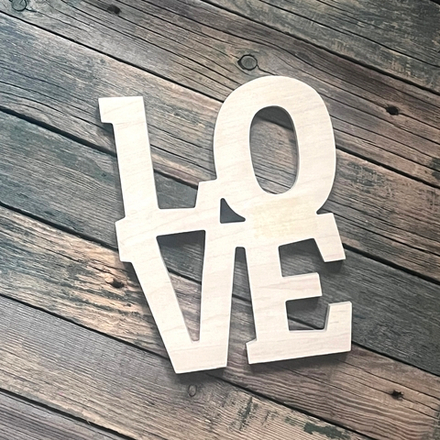 Деревянное слово Love, 15*19 см