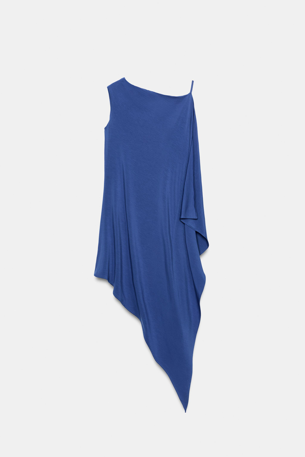 ZARA АСИММЕТРИЧНЫЙ ТОП, ВЫЦВЕТШИЙ СИНИЙ