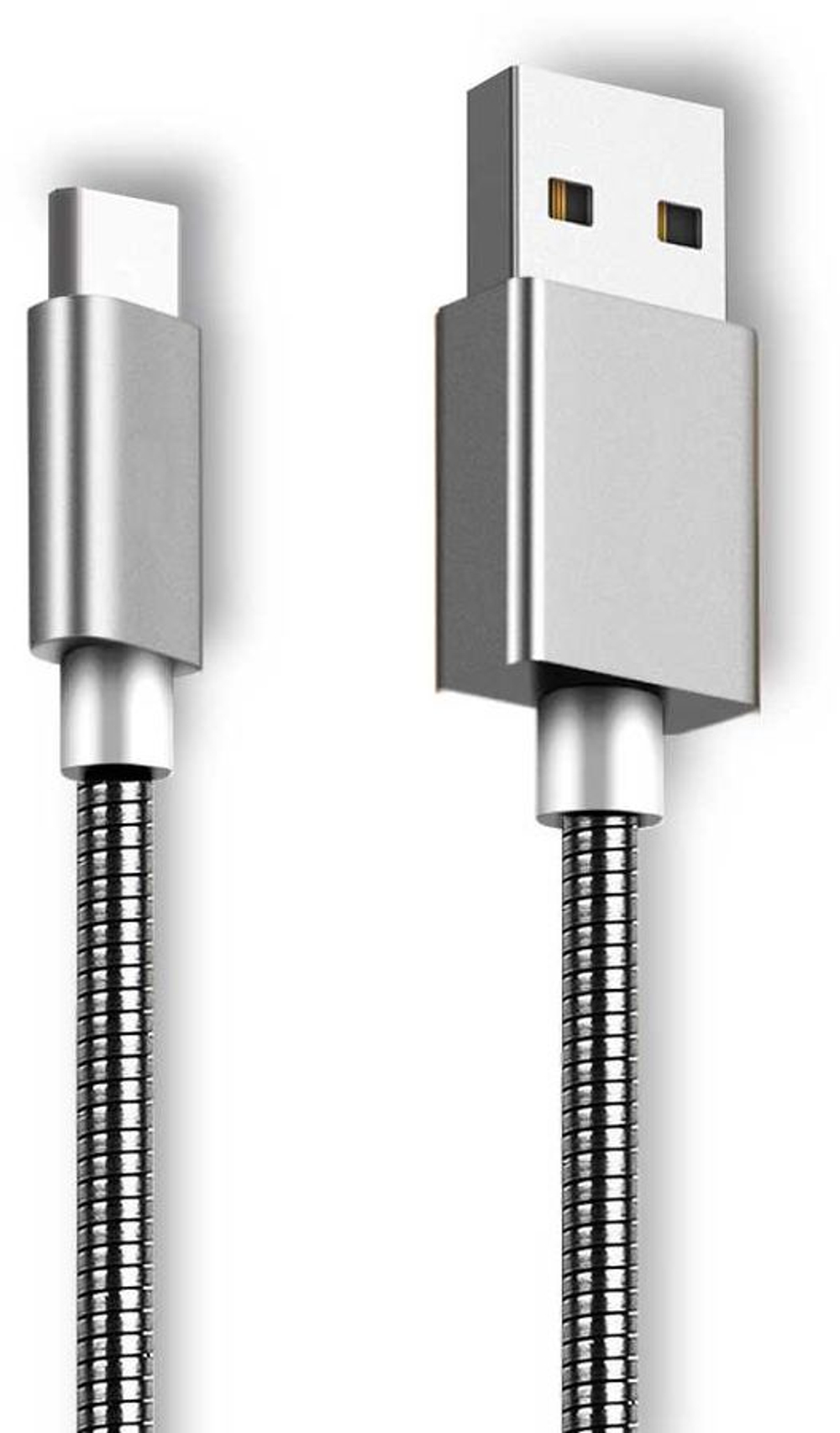 Кабель USB-Type-C 1 м 2 A серебристая нейлоновая оплетка REXANT 18-1899