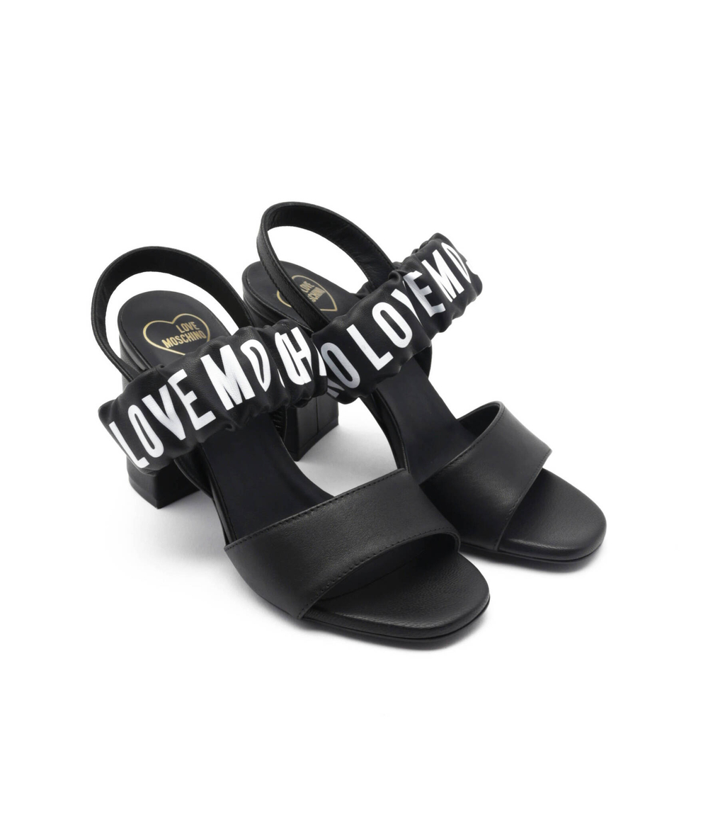 Кожаные босоножки на каблуке Love Moschino - черный(JA16358G0GIE0)