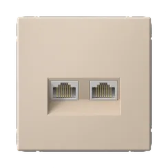 Розетка компьютерная RJ45 + RJ45, кат. Systeme Electric ArtGallery Песочный GAL001288