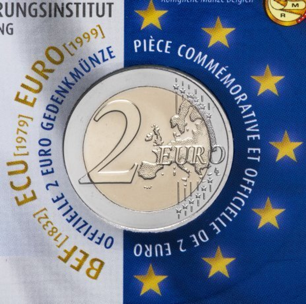 2 евро 2019 Бельгия - 25 летие Европейского валютного института (в буклете)