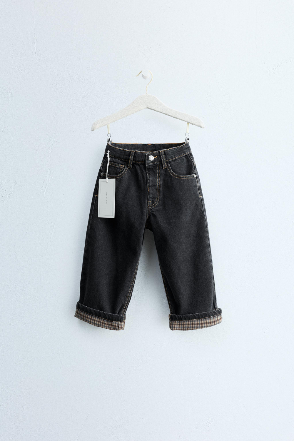 ZARA TIMELESS - ДЖИНСЫ В КЛЕТКУ, ЧЕРНЫЙ