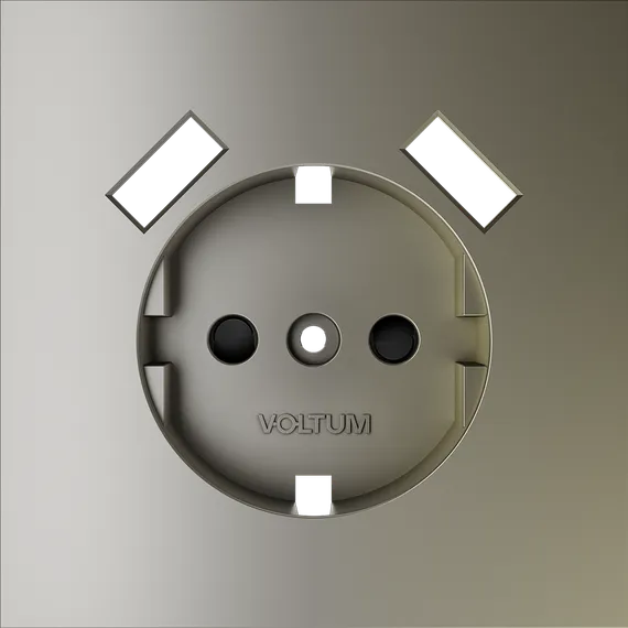 Накладка для розетки с USB A+A с заземлением и защитными шторками Voltum S70 Шелк VLS000904