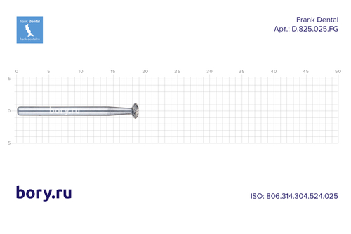 Бор алмазный стандартный Frank Dental типа FG - D.825.025.FG