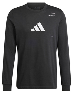 Мужская теннисная футболка теннисная Adidas Tennis Graphic Long Sleeve - черный