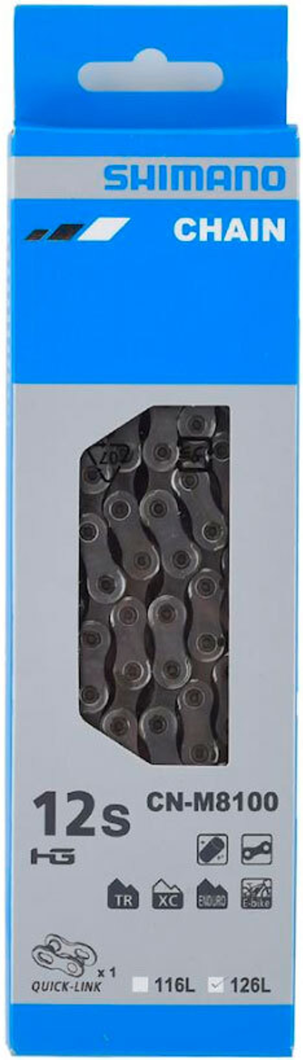 Цепь Shimano XT, M8100, 12ск, 126 зв., с замком ICNM8100126Q
