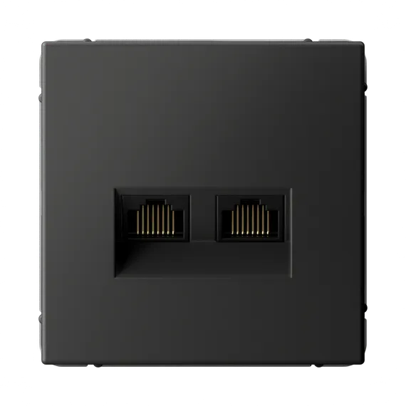 Розетка компьютерная RJ45 + RJ45, кат. Systeme Electric ArtGallery Базальт GAL001488