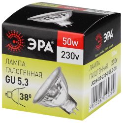 Лампа галогенная ЭРА GU5.3-JCDR(MR16)-50W-230V-CL 50Вт софит теплый белый свет GU5.3 | Лампы галогенные Точечные (MR, PAR)