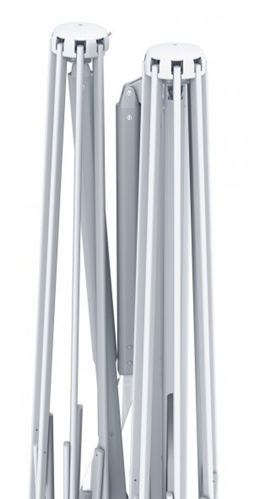 Зонт профессиональный двухкупольный 2.9х6 м Scolaro Galaxia Dual V StarWhite, белый, серо-коричневый