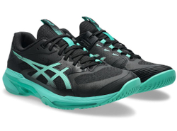 Мужские кроссовки теннисные Asics Solution Speed FF 4 - black/aurora green