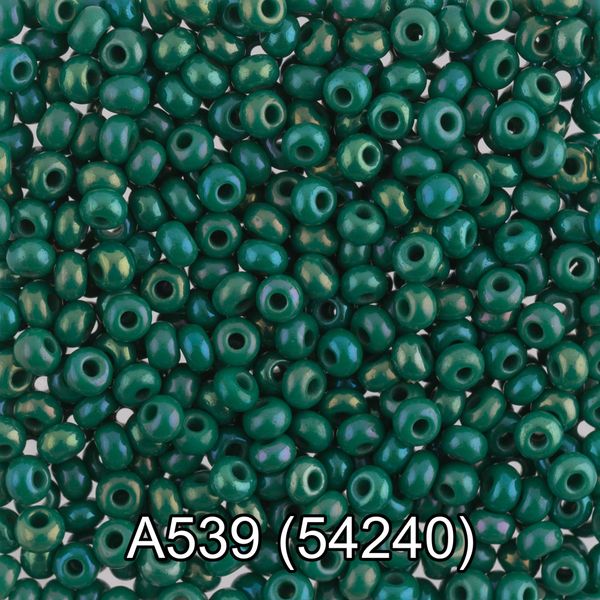 Бисер Gamma 10/0 (2.3 мм), 50 г (10х5 г), А539 зеленый, 54240, круглый 1