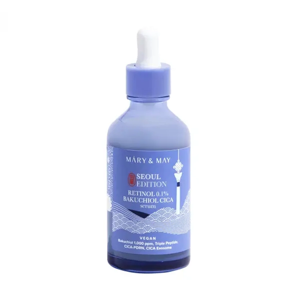 MARY & MAY Антивозрастная сыворотка для лица с ретинолом и бакучиолом Retinol 0.1% Bakuchiol CICA Serum