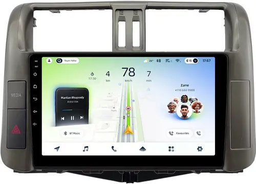 Магнитола для Toyota Land Cruiser Prado 150 2009-2013 (взамен 7" навигации) - Teyes CC4L монитор 9" IPS, Android 14, Быстрая, Snapdragon 662, CarPlay, 4G SIM-слот