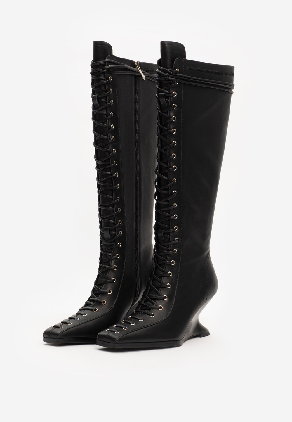 boots heel black leather