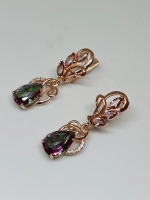 Серьги серебряные с кварцем синтетическим