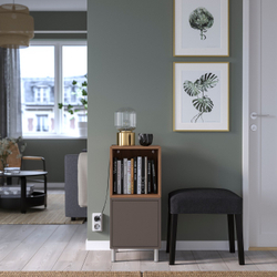 IKEA EKET  (ИКЕА ЕКЕТ)  -  Комбинация шкафов на ножках - тёмно-серый/орех 35x35x80 см