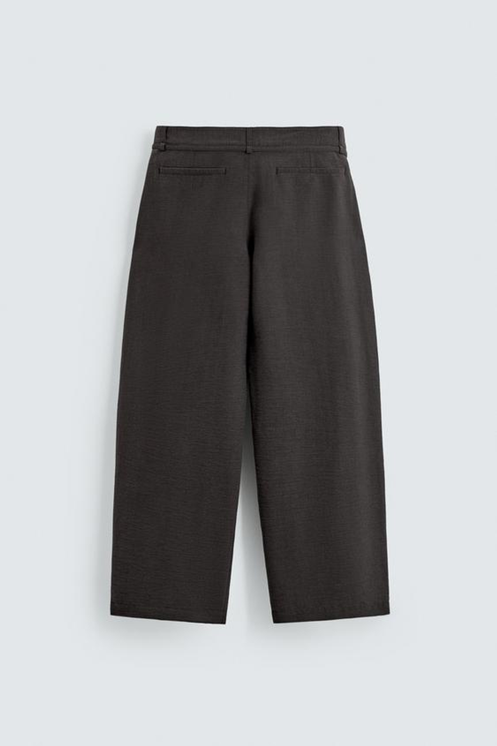 ZARA БРЮКИ BALLOON FIT С ЗАЩИПАМИ И ПОЯСОМ, ЗЕЛЕНЫЙ/СЕРЫЙ