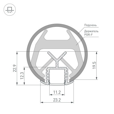 Профиль KLUS-POR-F-1000 ANOD (Arlight, Алюминий)