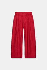 БРЮКИ СО СКЛАДКАМИ ИЗ 100% ЛЬНА — ZW COLLECTION — ZARA