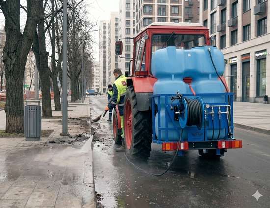 Навесное ВОМ поливомоечное оборудование для тракторов МТЗ (Собственное производство ООО «ТПК ГКМ»)