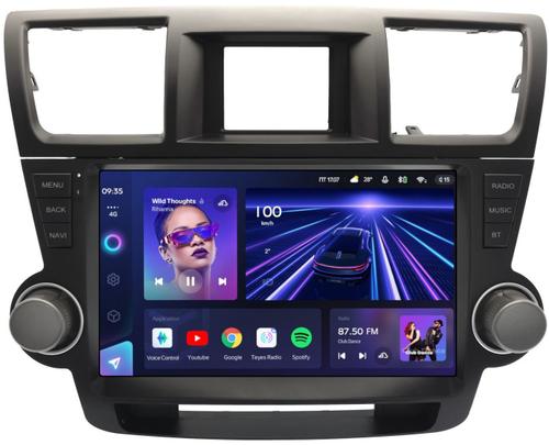 Магнитола для Toyota Highlander 2 U40 2007-2013 (рамка 10" с крутилками и кнопками) - Teyes CC2 PLUS монитор 10.1" QLED, Android 10, Быстрая, SIM-слот
