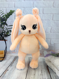 Мягкая игрушка Зайка плюшевый для сна новорожденных, цвет персековый