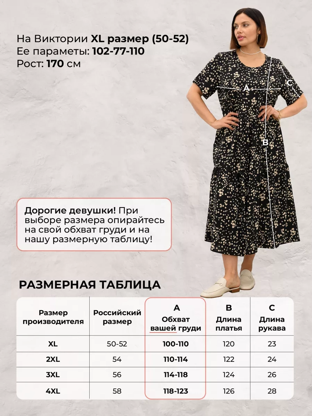 Платье летнее больших размеров в горошек