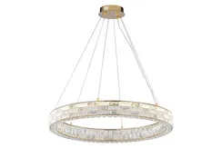 Люстра подвесная светодиодная NewRgy 6014E/80W GOLD+CLEAR, 80 Вт, золотая и прозрачная