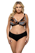 Женский купальник plus size в модной расцветке (Размер: 95E/46) (Цвет: черный)
