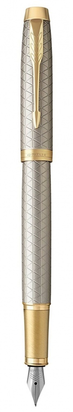 Подарочный набор Parker: ежедневник, ручка перьевая Parker IM Premium Warm Silver Grey GT, цвет чернил синий