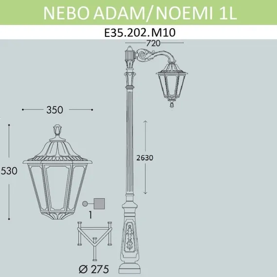 Наземный фонарь Noemi E35.202.M10.AXH27 Fumagalli