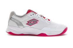 Женские теннисные кроссовки Lotto Mirage 600 III ALR - all white/silver metal/glamour pink