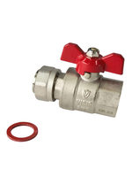 Кран шаровый 20 (3/4") ВН с американкой и упл. бабочка (VIEIR) VR224-02А,224-02