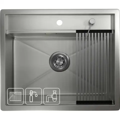 Кухонная мойка GRANULA Kitchen Space (6051, СТАЛЬ МАТОВАЯ)