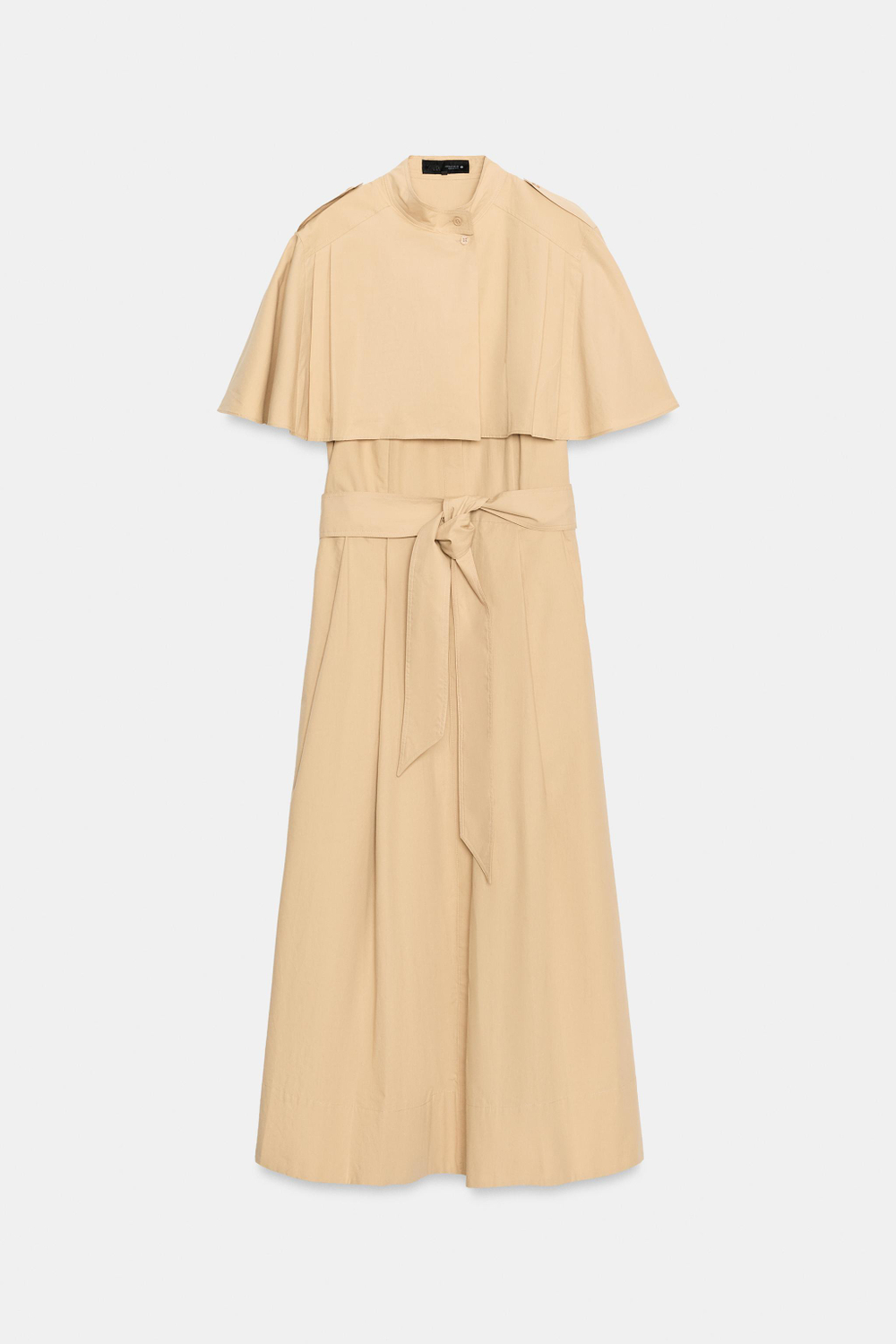 ZARA ПЛАТЬЕ-РУБАШКА С РУКАВАМИ-НАКИДКАМИ — ZW COLLECTION, РЫЖЕВАТО-КОРИЧНЕВЫЙ