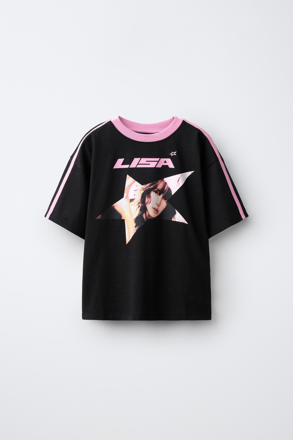 ZARA ФУТБОЛКА С ПРИНТОМ LISA ©, ЧЕРНЫЙ