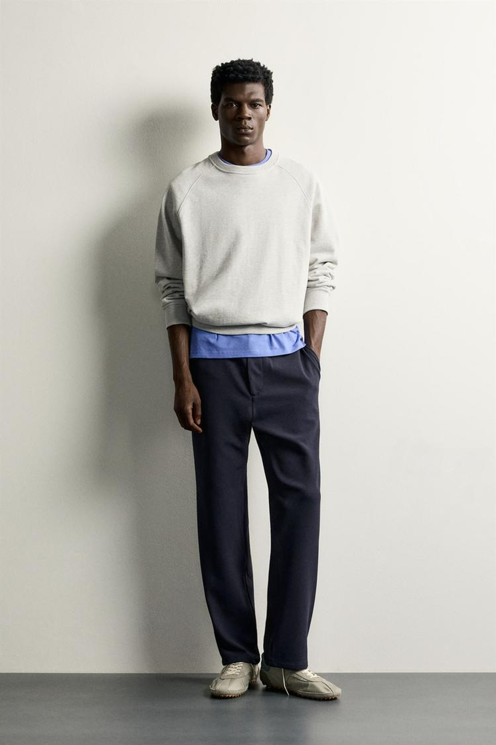 ZARA КОМФОРТНЫЕ БРЮКИ RELAXED FIT, МОРСКОЙ СИНИЙ