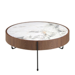Круглый журнальный столик Angel Cerda 2138/MH2303A из ореха и мраморной керамики